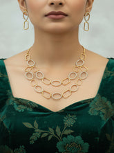 CZ Geometric Designer Necklace set
