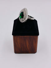 CZ Green Pretty Pear Shape Finger Ring
