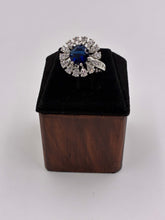 CZ Blue Luxe Round Finger Ring