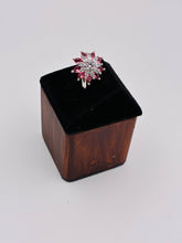 CZ Royale Ruby Blooming Finger Ring