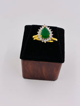 CZ Emerald Pear Shape Finger Ring