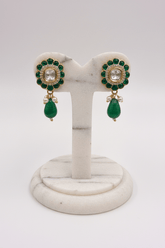 Kundan Floral Pearl Drop Earring