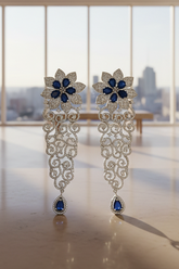 CZ Indigo splendid designer Dangle Earring