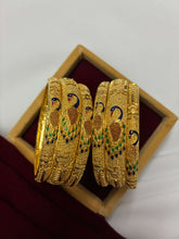 Peacock Meenakari Gold Plated Bangle Set