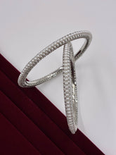 Silver Tone Designer Pearl Bangle