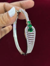 CZ Openable Emerald Green designer Kada