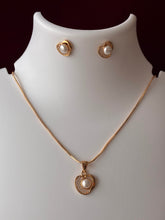 CZ Pearl Heart Shape Pendant set