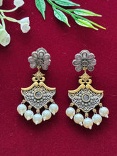 Oxidised Moti Earring