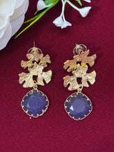 Antique Purple Stone Drop Earring