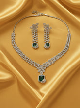 CZ Emerald White Splendid Necklace set