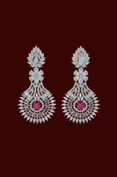 CZ Royal Ruby Designer Earring