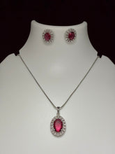 CZ Royal Ruby Pendant Set