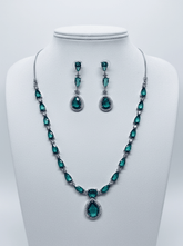 CZ Drop line Necklace Set