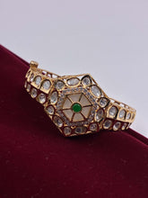 Kundan Green Mother of Pearl Openable Kada