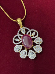 CZ Ruby Pendant set