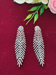 CZ Sparkling Drop Leaf Necklace Set