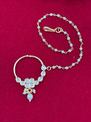 Kundan Pearl Polki designer Nose Ring