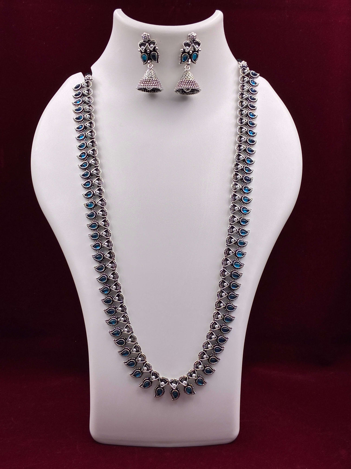 Oxidised Long Classic Necklace set