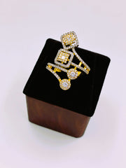 CZ Dual Square Designer Finger Ring