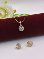 CZ Compound Solitaire Pendant Set