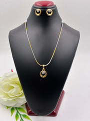 CZ Circular Drop Pendant Set