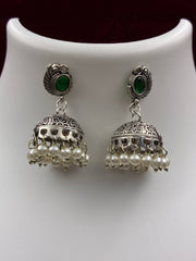 Oxidised Ethnic Green Necklace set