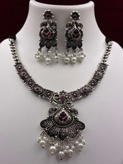 Oxidised Contemporary Necklace set