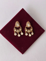 Kundan Chandbali White stones Drop Earring