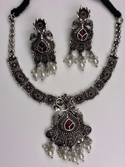 Oxidised Contemporary Necklace set