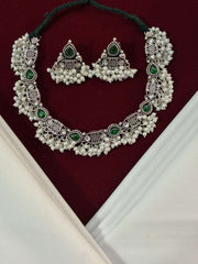 Oxidised Pearl Necklace set