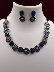 Oxidised Floral Necklace set