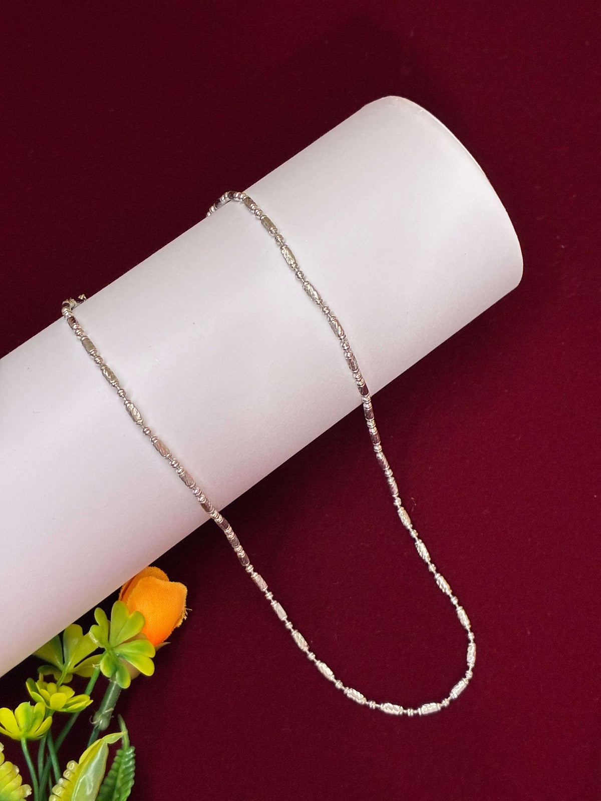 Delicate Silver tone designer chain