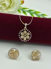 CZ Majestic Floral Pendant Set