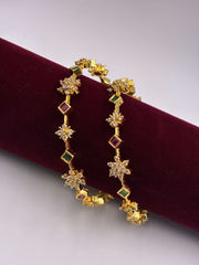 CZ Beautiful Floral Bangle