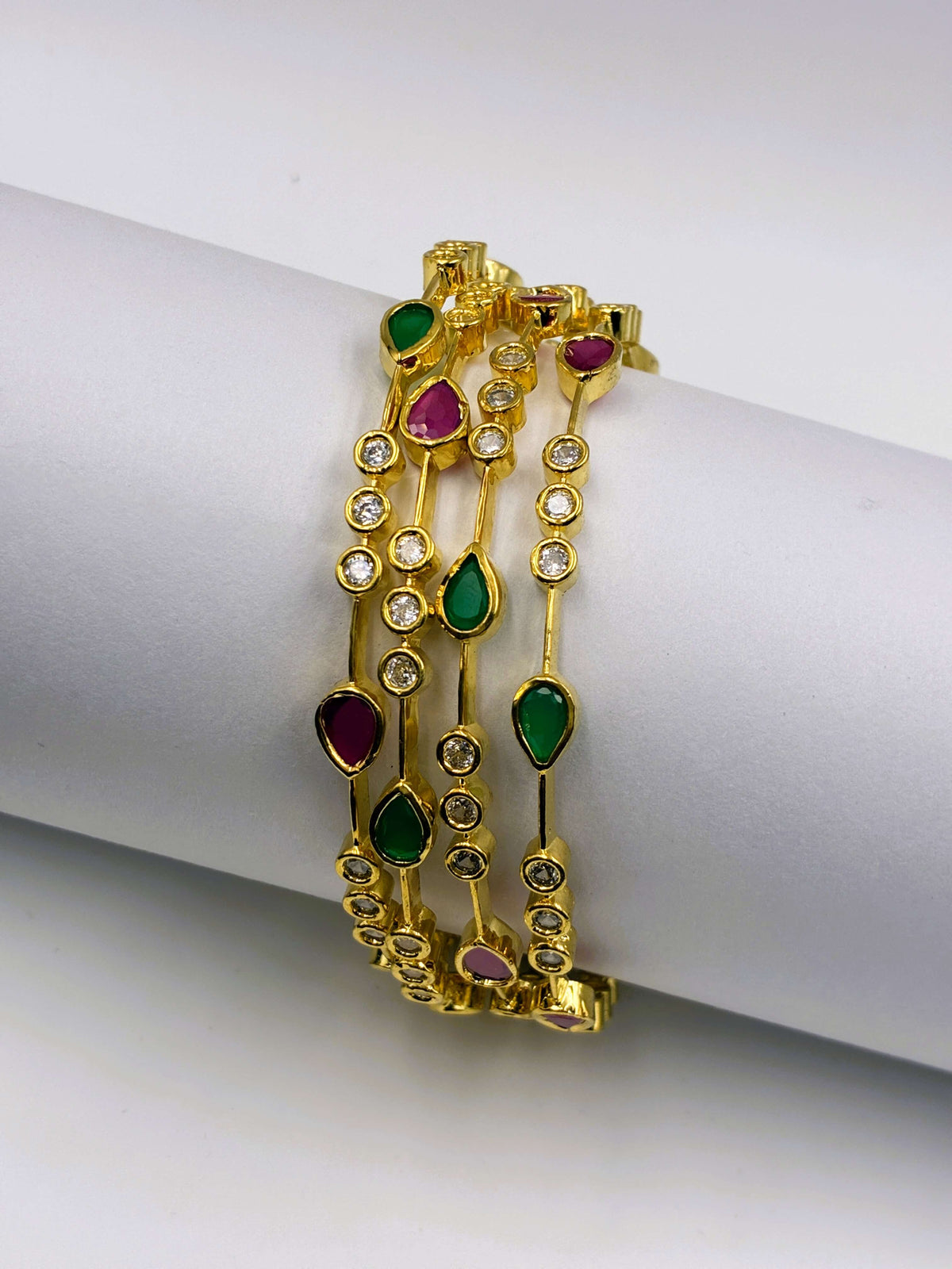 CZ Ruby Green charming Bangle