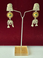 Oxidised Elephant Earring