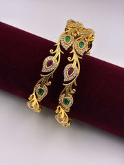 CZ Alluring Ruby Green Bangle