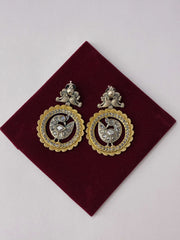 Oxidised Peacock Earring