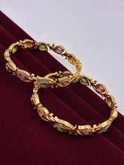 CZ Alluring Ruby Green Bangle