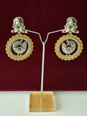 Oxidised Peacock Earring