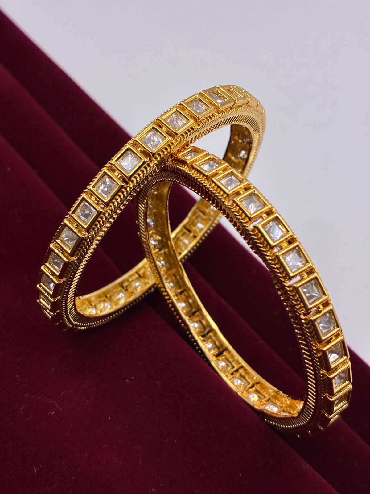 Kundan Stunning Square Stone Bangle