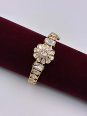 Kundan Elegant Floral Openable Kada