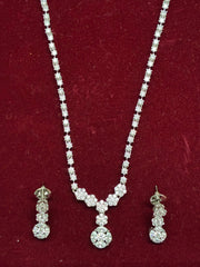 CZ Preset Floral Necklace Set