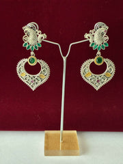 Oxidised Pan Drop Earring