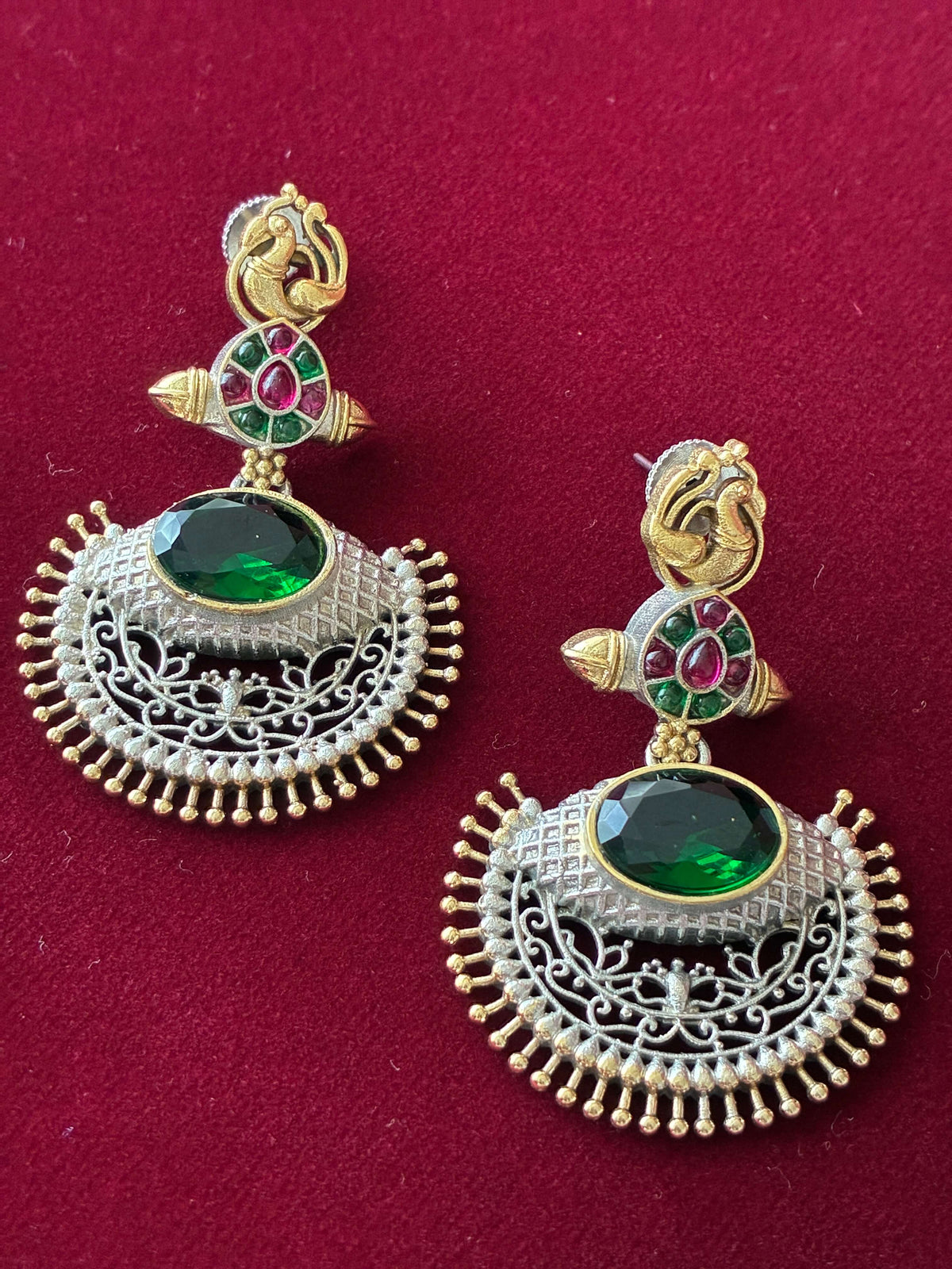 Oxidised Chand Drop Earring