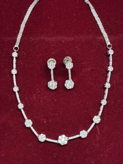 CZ Intermittent Floral Necklace Set