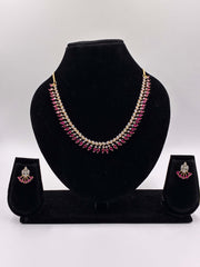 CZ Ruby White Princess Necklace Set