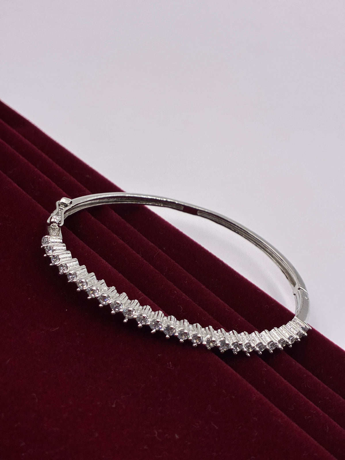 CZ Silver Linear Openable Kada