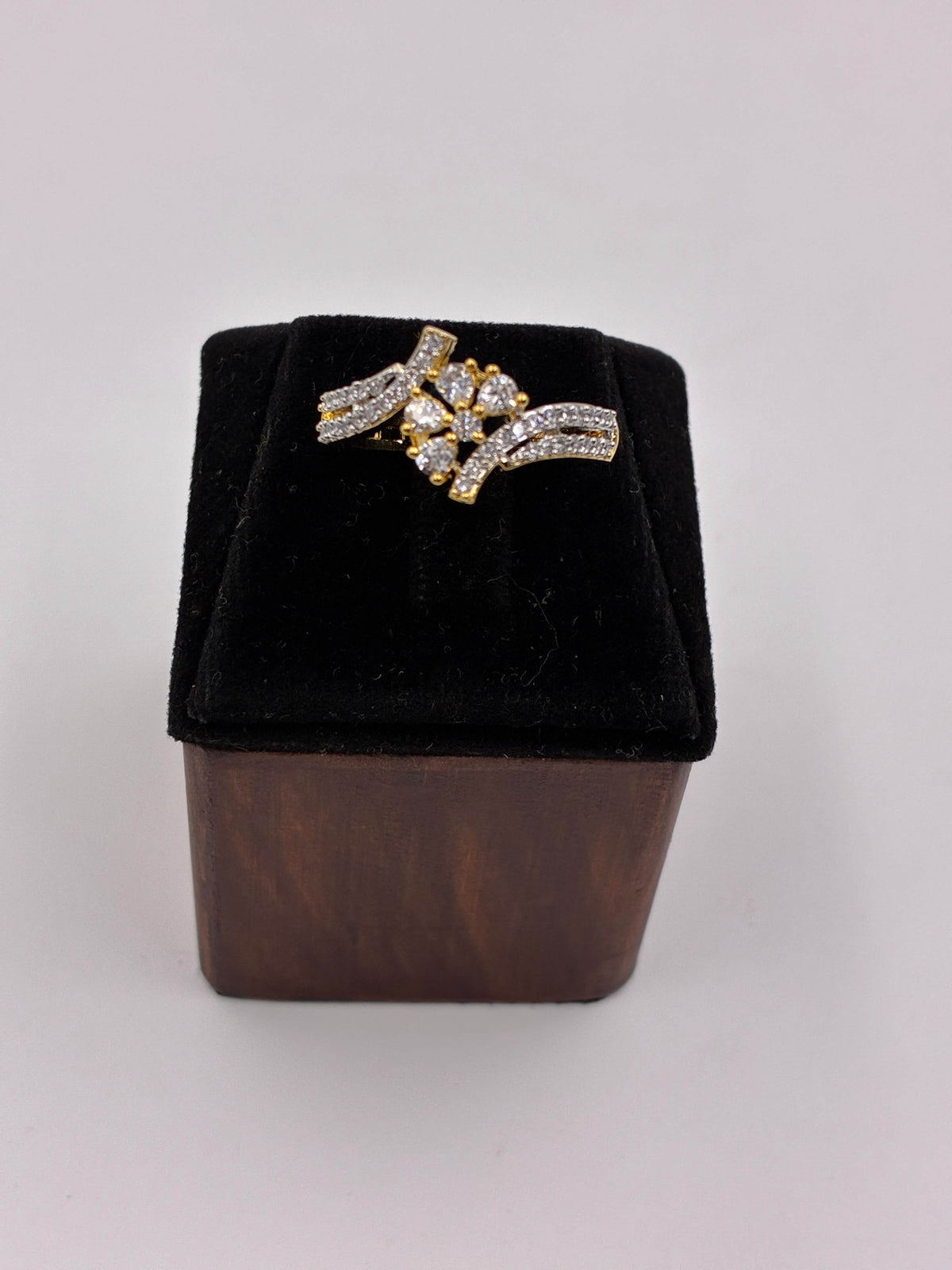 CZ Half bloom Finger Ring