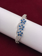 CZ Three Blue Blums Openable Kada</